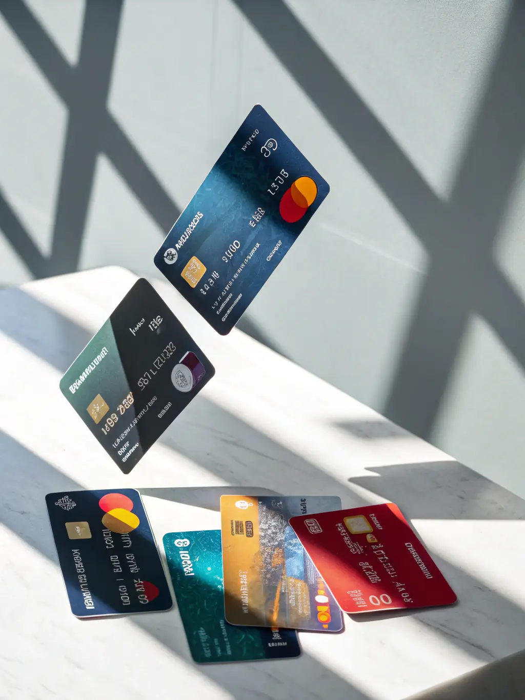 A stack of credit cards with various logos, symbolizing the diverse credit options available to American consumers.